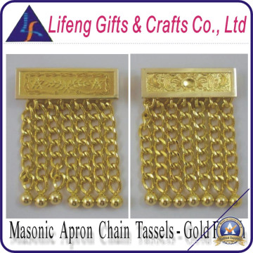 Instock Acabado de Oro Masonic Apron Chain Tassels